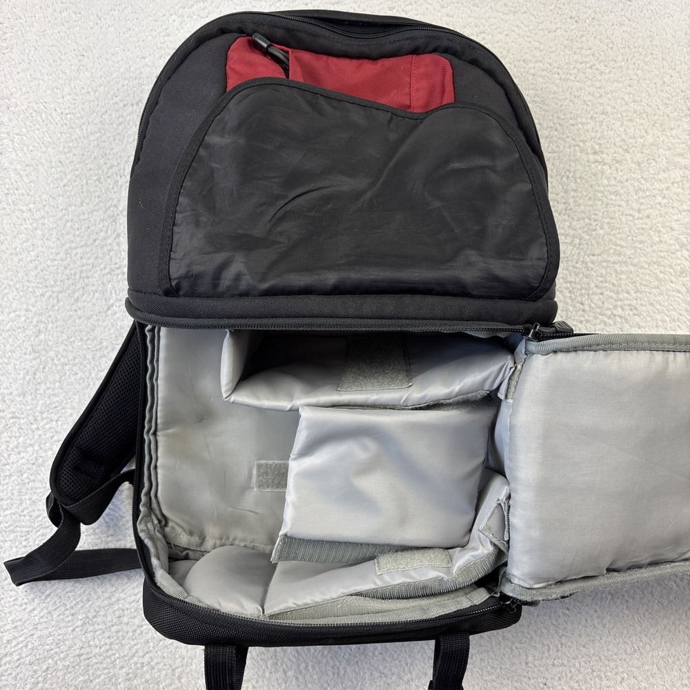 LOWEPRO 'Fastpack 200 Backpack' Red/Black Digital SLR Camera Bag Travel Pack - Picture 4 of 14